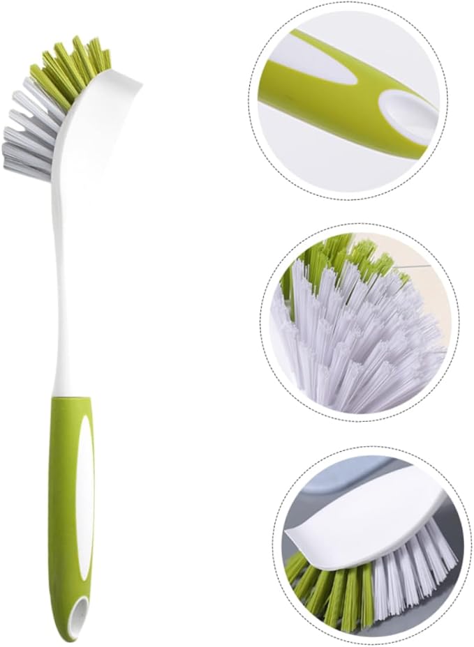 Beaupretty 2pcs Handle Kitchen Cleaning Brush for Pots and Pans Dish Washing Tool Non- Grip for Scrubbing Stoves and Countertops Convenient Storage Design