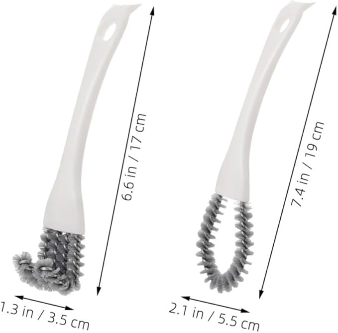 GALPADA Multifunctional Kitchen Cleaning Brush 2pcs Set U-Shaped and Angled Handles Heavy Duty Crevice Scrubber for Stove Grout and Dead Corner Cleaning