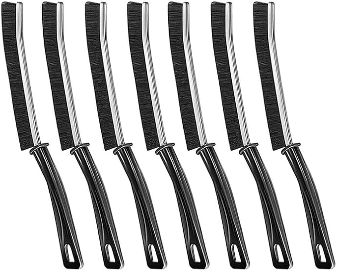 COLLECTALE Hard-Bristled Crevice Cleaning Brush, Stiff Bristle Cleaning Brush Set for Tough Grime – Multi-Surface Scrubber for Bathroom, Kitchen, Tile Grout and Hard-to-Reach Crevices (7PCS)