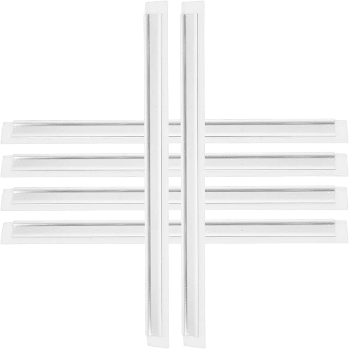 6pcs Aluminum Alloy Frame Rubber Replacement Squeegee Blades 29x2cm for Window, Shower Door, and Glass Cleaning with Soft Flexible Rubber for Home and Car Use