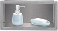 12"×6" Shower Niche Brushed Stainless Steel, Recessed Shower Caddy, Bathroom Shelf Insert Fits for 11"x5.1" Wall Hole Installation (Nickel)