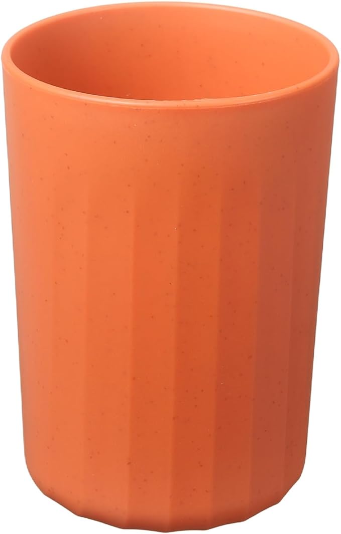 uxcell 1 Pcs Simple Toothbrush Cup, 2.8 x 2.8 x 3.9 Inch Bathroom Tumbler Reusable Plastic Cup Set for Storing Toothpaste Toothbrushes Combs Water Beverages, Orange