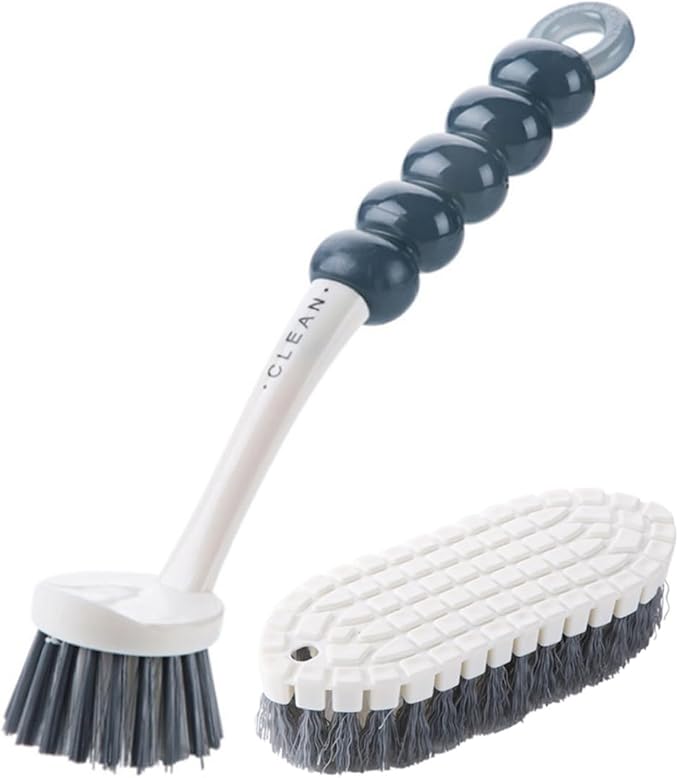 2pcs Kitchen Cleaning Brushes Long Handle Rhombus Brush for Grout Sink Dishes Made of Soft Material Easy to Use