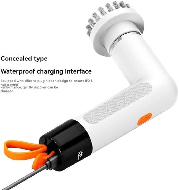 Electric Cleaning Brush Multi- Kitchen Pot Scrubber Handheld Automatic Cleaning Brush Black