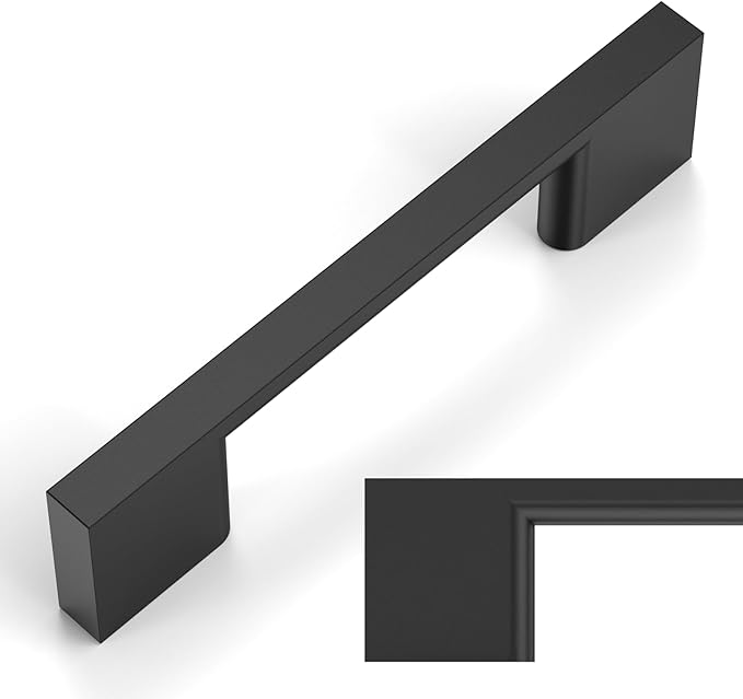 Amerdeco 10 Pack Matte Black Cabinet Pulls 3 Inch(76MM) Hole Centers Kitchen Cabinet Handles Cabinet Hardware Kitchen Handles for Cabinets Cupboard Handle Drawer Pulls ZH0060