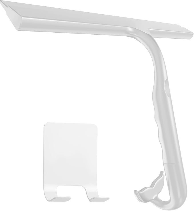 Shower Squeegee for Glass Doors, 2-in-1 Silicone Shower Squeegee with Hook,Hang Anywhere | Streak-Free Bathroom Squeegee | Household Window Mirror Squeegee for Bathroom, Glass, Tile Wall, Car(Gray)