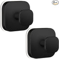 BKV Suction Cup Hooks for Shower,Heavy Duty Shower Hooks for Bathroom Wall,Glass Windows,Smooth Doors to Hang Towels,Robes,Coat,Reusable Suction Cup Wreath Hanger for Christmas Wreaths-Black(2 Pack)