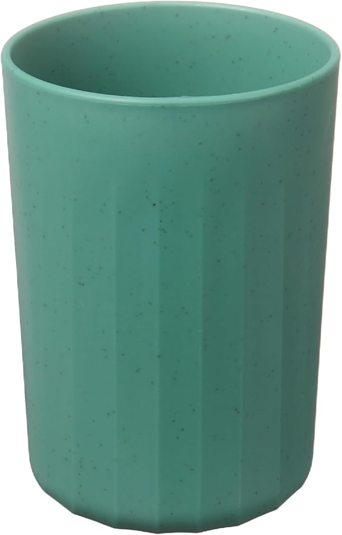 uxcell 1 Pcs Simple Toothbrush Cup, 2.8 x 2.8 x 3.9 Inch Bathroom Tumbler Reusable Plastic Cup Set for Storing Toothpaste Toothbrushes Combs Water Beverages, Dark Green