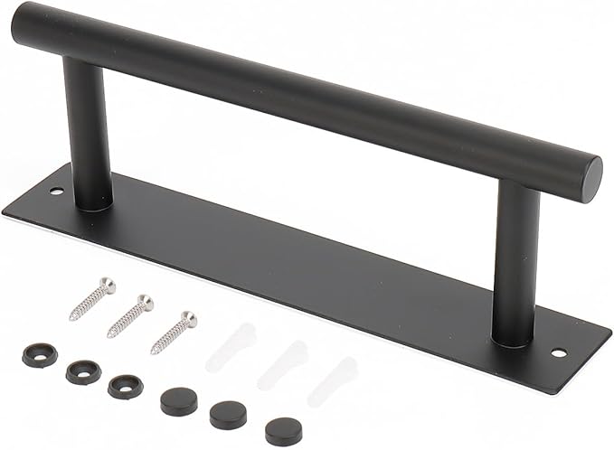 NearMoon Self Adhesive Hand Towel Holder/Towel Ring, Stainless Steel Hand Towel Bar Rustproof Stick on Wall-Towel Rack for Bathroom/Kitchen, Sticky and Wall Mounted (1, Matte Black)