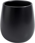 Black Ceramic Toothbrush Holder - 11Oz Small Bathroom Tooth Brushing Holders, Reusable Mouthwash Cup, Toothpaste Holder, Makeup Brush Holder, Pen Holder for Bathroom Countertop, 1PC