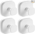 Suction Cup Hooks for Shower, No-Drill Towel Hooks for Bathrooms, Kitchen, Glass Door, Mirror, Tile, Shower Suction Hooks for Hanging Towels, Robe, Loofah, Christmas Wreath (White, 4 Pack)
