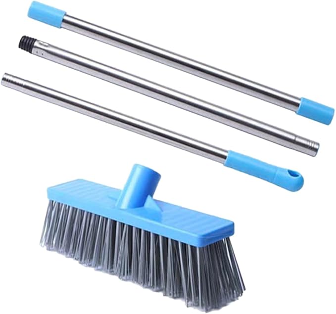 Long Handle Floor Scrubbing Brush with Stiff Bristles, Bathroom Tile Grout Cleaning Brush for Indoor and Outdoor Use, Heavy Duty Shower and Patio Scrubber