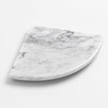 9 Inch Italian White Carrara Marble Corner Shower Shelf Bathroom Caddy, Wall Mounted Shower Shelf, Classic Flatback Design (1)