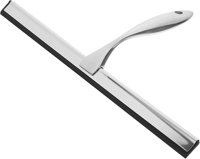 Stainless Steel Shower Squeegee with No for Shower Doors Windows and Car Glass Water Cleaning Tool for Bathroom Kitchen and More