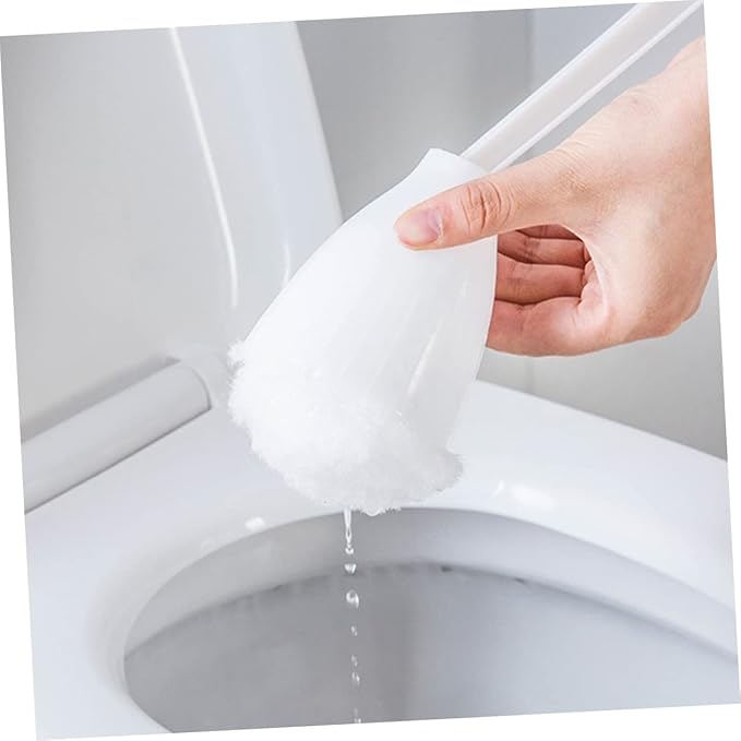 5pcs Soft Toilet Brush Nylon Scrub Brush Electric Mop Black Plunger Nylon Fiber and Holder