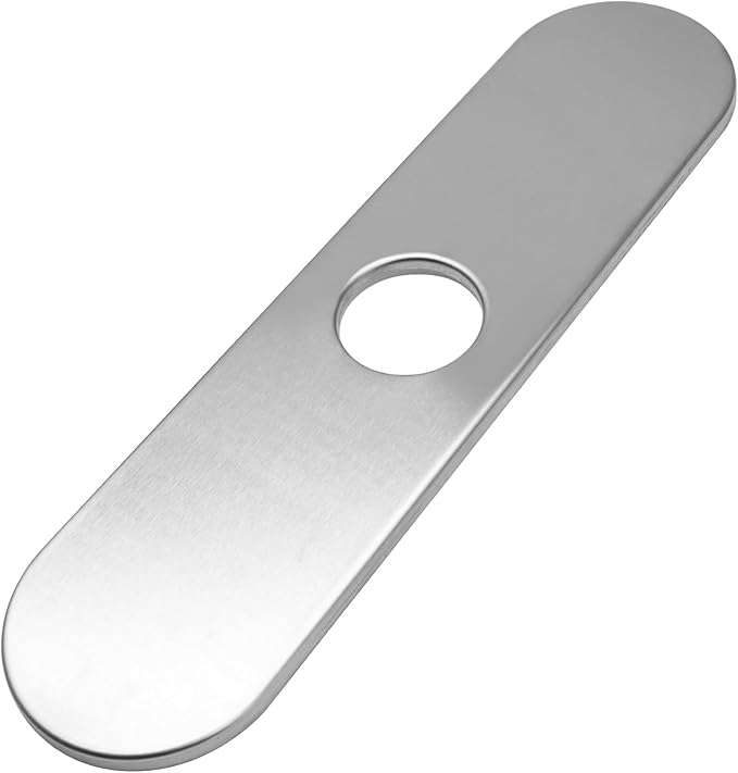 BokWin 10-Inch Faucet Deck Plate, Stainless Steel Sink Hole Cover in Brushed Nickel, Quick Installation for Single Hole Faucet to Cover Unused Holes on Kitchen or Bathroom Sink