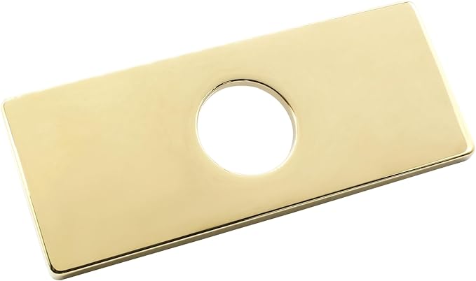 Biaungdo 6" Hole Cover Deck Plate, Gold Escutcheon Plate Stainless Steel Bathroom Faucet Plate Rectangle Faucet Cover Plate for 1 or 3 Hole Bathroom Vanity Sink Faucet