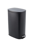 3.2 Gallon / 12 Liter Trash Can Stainless Steel Garbage Can with Removable Inner Bucket for Offices, Hands-Free Kitchen Step Trash Can for Kitchen & Bathroom, Black