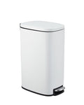 3.2 Gallon / 12 Liter Trash Can Stainless Steel Garbage Can with Removable Inner Bucket for Offices, Hands-Free Kitchen Step Trash Can for Kitchen & Bathroom, White