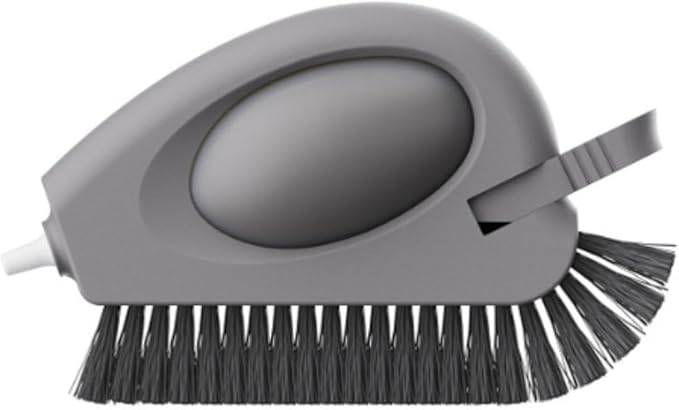 2-in-1 Groove Cleaning Brush, Multi-Functional Window Track Cleaner with Hard Bristles & Hidden Scraper for Sliding Doors Sills Seals, Ergonomic Crevice Brush for Grout and Hard-to-Reach Areas (2)