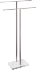 Free Standing Towel Rack Brushed Nickel 2-Tier Towel Holder for Bathroom Floor Stand with Heavy Marble Base Thicken Steady Design Stainless Steel AN7001BR