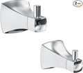 Towel Hooks for Bathrooms, 2 Pack Poilshed Chrome Stainless Steel and Zinc Alloy Hand Towel Holder Wall Mount, Heavy Duty Hanging Hooks for Kitchen, Closet, Pool, Coats, Shower, Robe