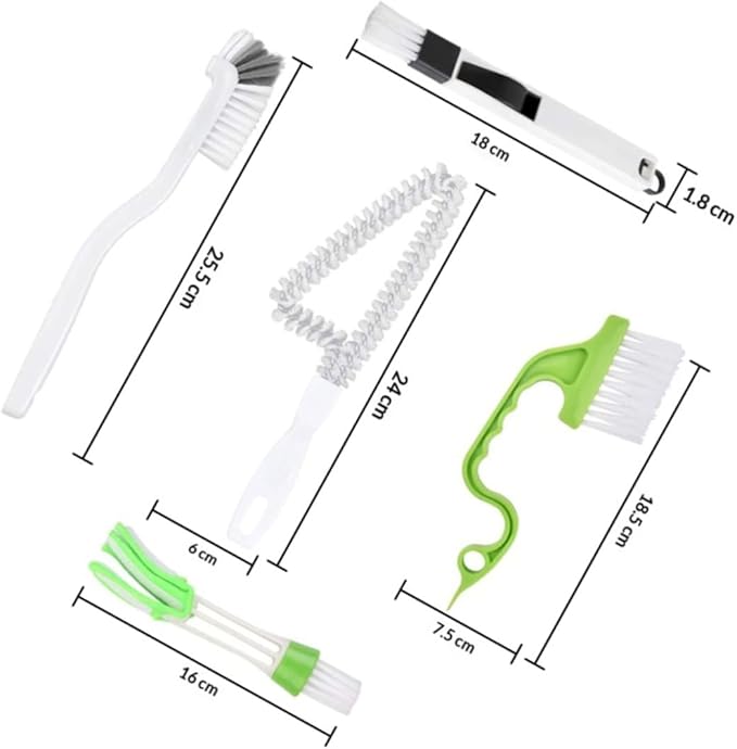 Balacoo 5pcs Door Window Track Brush and Tile Crevice Cleaner Set, Deep Cleaning Grout Scrubber for Kitchen Sink and Household Use