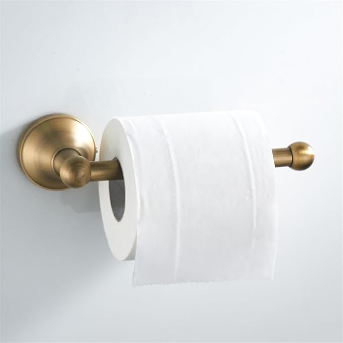 Flybath Toilet Paper Holder Without Cover Antique Brass Bathroom Tissue Roll Bar Wall Mounted, 20 cm / 7.87 inches, Brushed Bronze