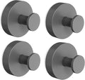 Vacuum Suction Cup Hooks for Shower 4 Pack, Heavy Duty Aluminum Alloy Towel Hooks for Bathroom Kitchen Glass Tile Wall No Drill Removable Robe Loofah Coat Suction Hooks Hanging-Space Grey