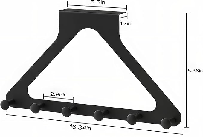 Over The Door Rack for Hanging Clothes, Towel Hooks for Bathroom Over Door Heavy Duty, Over The Door Organizer with Hooks (Black)