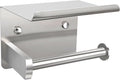 1pcs Brushed Nickel Toilet Paper Holder with Shelf, Screw or Self-Adhesive Toilet Paper Holder Wall Mount