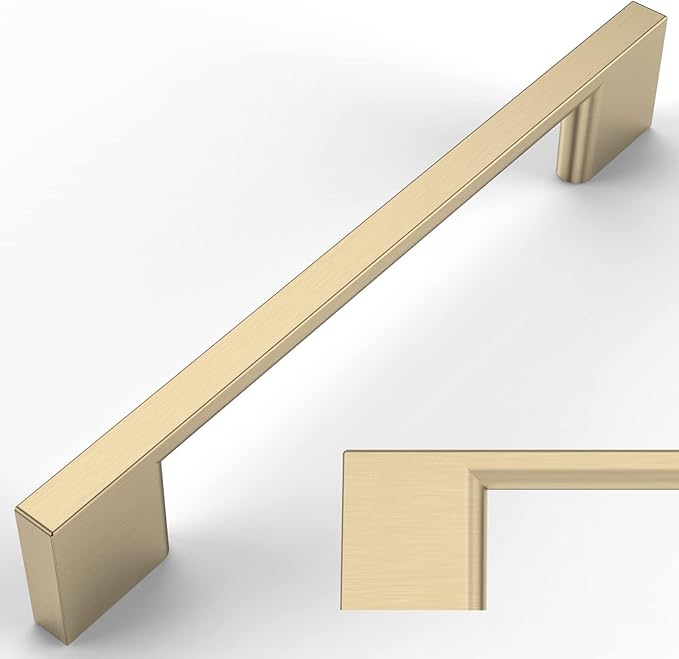 Amerdeco 30 Pack Brushed Brass Cabinet Pulls 5 Inch(128MM) Hole Centers Kitchen Cabinet Handles Cabinet Hardware Kitchen Handles for Cabinets Cupboard Handles Drawer Pulls ZH0060