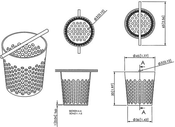 SereneDrains 304 Stainless Steel Hair Trap for Shower Drain Hair Catcher for Linear and Square 2 inch Bathroom Strainer Filter Remover Trapper Basket Floor Standing Catch (Matte Black)