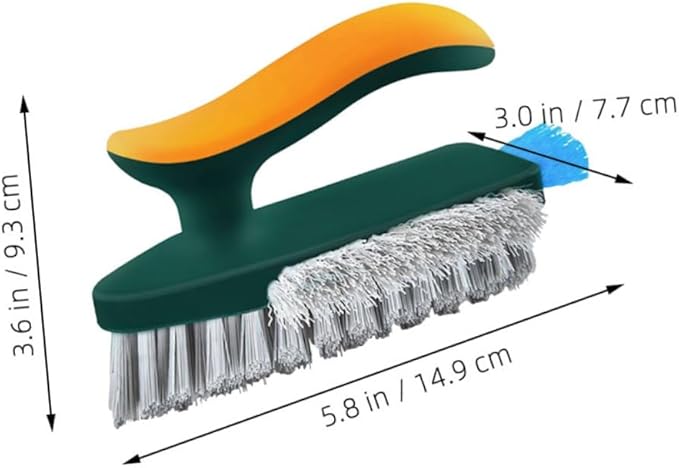 Heavy Duty Multifunctional Crevice Cleaning Brush for Bathroom and Kitchen Ergonomic Handheld Scrubber for Grout Tiles and Narrow Gaps Home Accessory in Dark Green