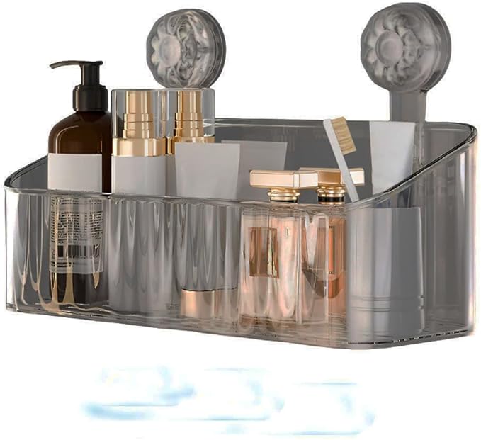 Shower Organizer, Basket with Strong Suction & Removable Shelf - Huise Shower Caddy
