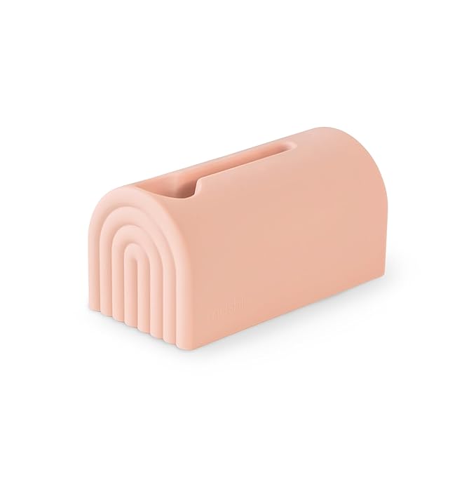 mushie Bath Spout Cover | Soft Silicone Bathtub Faucet Safety Guard for Kids | Universal Fit (Blush)