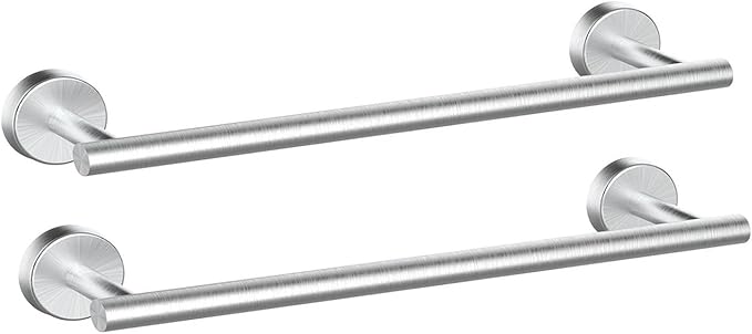 Newfun 16 Inch Brushed Nickel Bathroom Towel Bar,2Pcs Towel Racks for Bathroom Rod Classic SUS304 Stainless Steel Bathroom Towel Holder Wall Mounted
