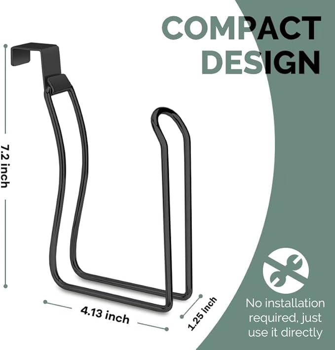 Over The Tank Toilet Paper Holder Black, Toilet Paper Holder, Toilet Paper Roll Holder, Bathroom Toilet Paper Storage-Black