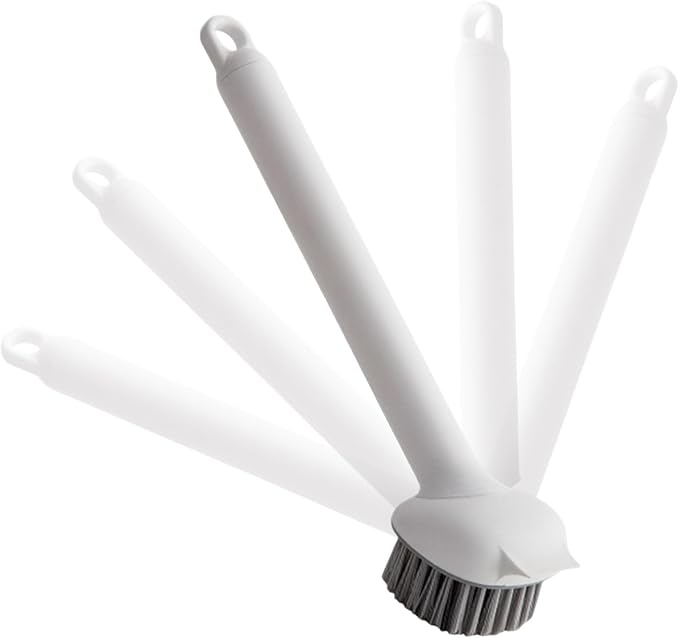 Pot Brush, 360-Degree Rotatable Head, 28.5x6.5cm, Long Handle Scrub Brush, Pan Cleaning Tool, Heavy-Duty Bristles, for Toilet Bathroom Shower Sink Skillet Grout Tile Stove Tub Home