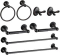 8 Piece Bathroom Accessory Set(Adjustable Towel Bar, Towel Ring, Toilet Paper Holder,Towel Robe Hook), Wall Mounted Bathroom Hardware Accessories Set,Oil Rubbed Bronze