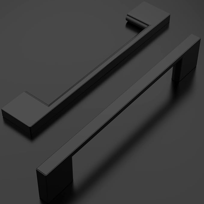 Amerdeco 15 Pack Matte Black Cabinet Pulls 5 Inch(128MM) Hole Centers Kitchen Cabinet Handles Cabinet Hardware Kitchen Handles for Cabinets Cupboard Handles Drawer Pulls ZH0060