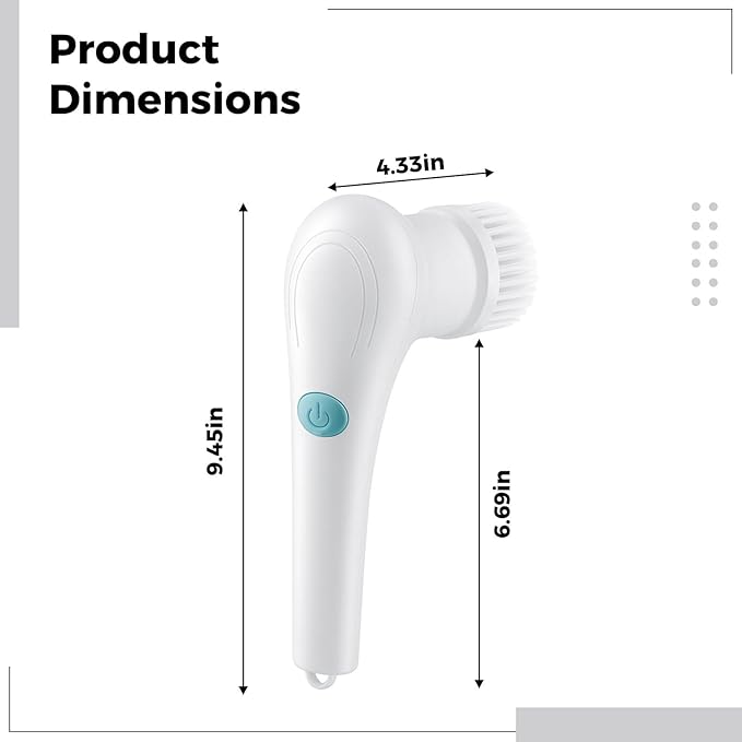5-Head Electric Spin Scrubber, Portable Cordless Cleaning Brush, for Kitchen, Bathroom, Tile, Grout, and Shower