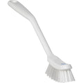 Vikan - Fine Dish Brush - Heavy-Duty, Narrow, Slip-Resistant Cleaning Brush, Polypropylene, Polyester Bristle, 11 Inch, White, (42875)