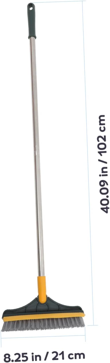 Floor Brush Double-Sided Scrub Brush Long Handle for Bathroom Shower Toilet Grout Cleaning