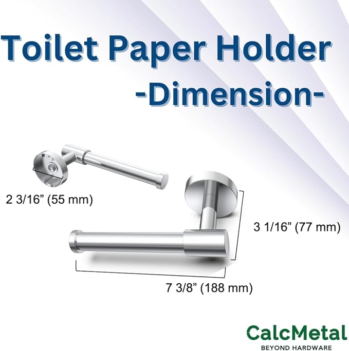 LAKETON Collection, 2 Packs Modern Single Post Toilet Paper Holder, Zinc Rustproof Wall Mounted Toilet Roll Holder for Bathroom and Kitchen, Matte Black