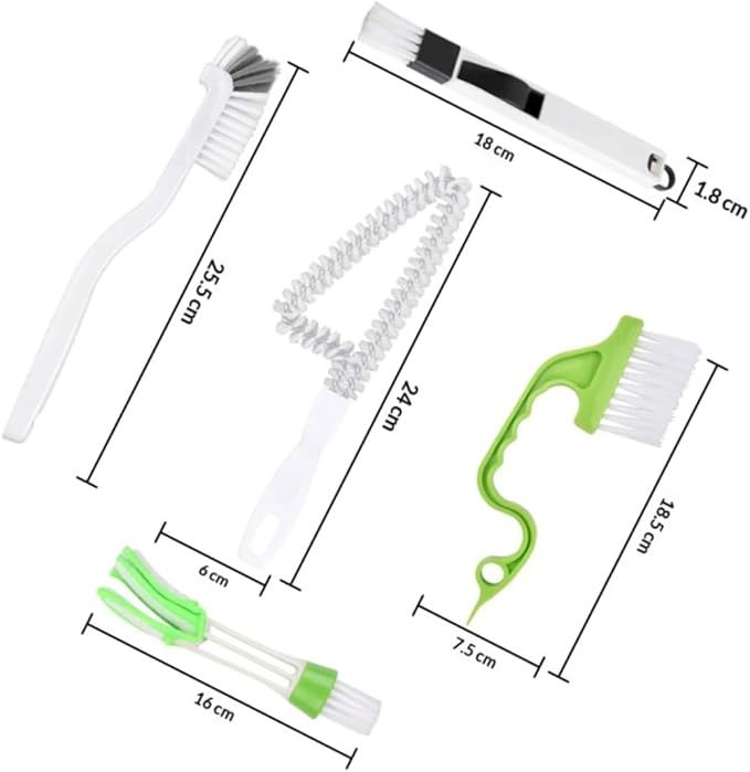 5pcs Door Window Track and Crevice Cleaning Brush Set, Multi-use Household Deep Detailing Brush for Tile Grout and Sink Maintenance