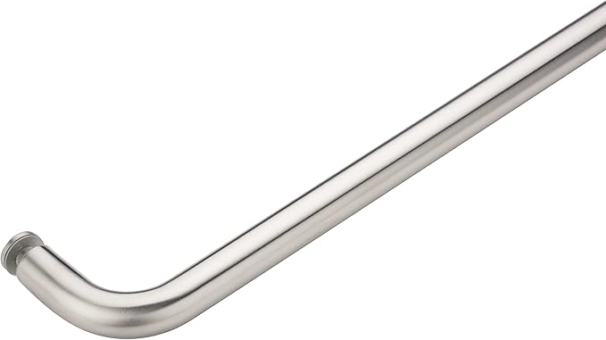 Rockwell Security Mont Hard Single Sided Towel Bar 24 Inch Glass Brushed Nickel Finish for Commercial and Residential Frameless Heavy Glass Shower Doors