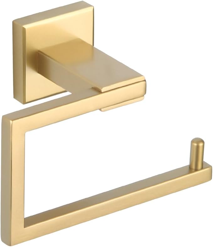 GERZWY Gold Stainless Steel Toilet Paper Holder Paper Towel Dispenser Tissue Roll Hanger Wall Mounted JG1905-BE