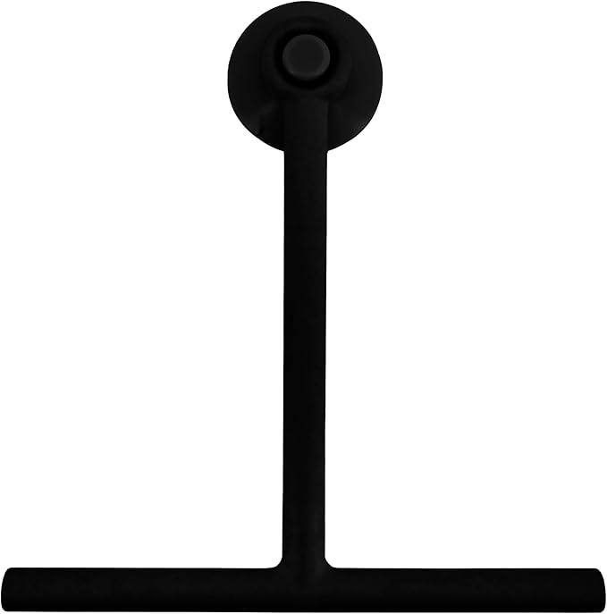 Splash Home Shower Squeegee for Glass Doors - Black Bathroom Squeegee with Suction Hook, Glass Shower Door Squeegee for Streak-Free Cleaning, Shower Wiper for Glass Doors and Tiles, 8.5" Wide Blade