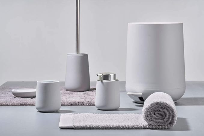 ZONE DENMARK Nova One Toothbrush Cup | Sleek & Durable Modern Bathroom Accessory | Revitalize Your Daily Routine with Scandinavian Elegance and Practicality Unite- (Soft Grey)